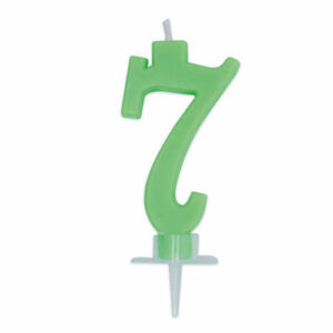 Candelina Italic Numero 7 Verde Fluo 7 cm *