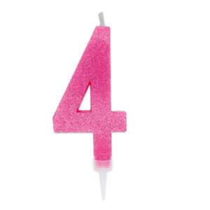 Candela Max Numero 4 Fucsia Glitter*