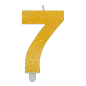 Candela numero 7 Giallo Glitter*