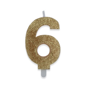 Candela Numero 6 Oro Glitter*