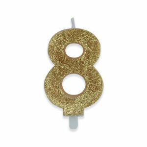 Candela Numero 8 Oro Glitter*