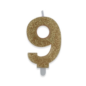 Candela Numero 9 Oro Glitter*