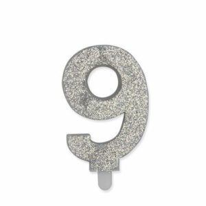 Candela Numero 9 Argento Glitter*