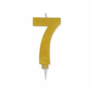 Candela Max Numero 7 Giallo Glitter*