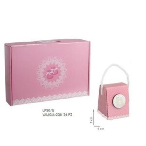 Box Scatole Rosa Portaconfetti 26x40x9 cm con calamita Orsacchiotto 24 pz*