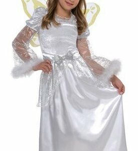 Costume Bambina Angelo Bianco con Ali – Taglia 6/8 Anni