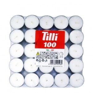 Candele Tea-Light Bianche 100 pz 4 ore*