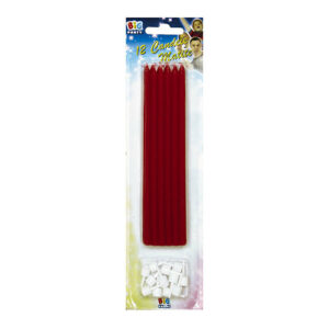 Candela Matita Rossa 15 cm con supporto 12 pezzi*