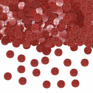 Coriandoli in plastica 20 gr diametro di 1 cm Rosso Glitter *