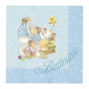 TOVAGLIOLI 33×33 BABY BEARS CELESTE 20 pz*