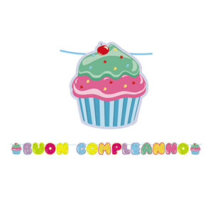 KIT SCRITTA MAXI BUON COMPLEANNO CUPCAKE 6 mt*