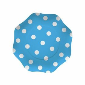 PIATTI 18 cm POIS TURCHESE10 PZ *