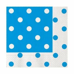 TOVAGLIOLI 33×33 cm POIS TURCHESE 20 pz *