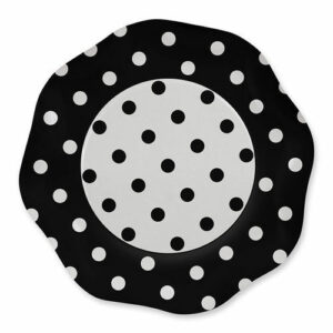 PIATTI 27 cm POIS NERO 5 pz *