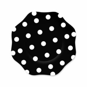 PIATTI 18 cm POIS NERO 10 pz *