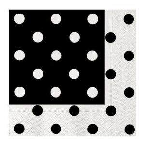 TOVAGLIOLI 33×33 cm POIS NERO 20 pz *