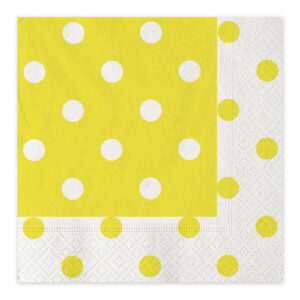 TOVAGLIOLI 33×33 cm POIS GIALLO 20 pz*