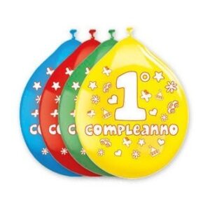 Palloncini Medium 26 cm Primo Compleanno Assortiti 20 pz*