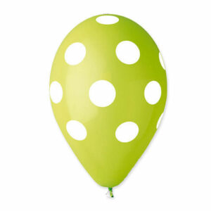 PALLONCINI LATTICE 12” POIS VERDE MELA 100 pz *