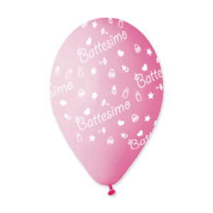 PALLONCINI LATTICE BATTESIMO ROSA 100 PZ 12″ *