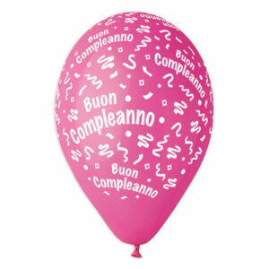 PALLONCINI LATTICE 12” BUON COMPLEANNO ROSA 100 pz*