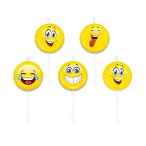 CANDELINA PICKS EMOTICONS 8 cm 5 pz *