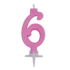 Candelina Italic Numero 6 Rosa 7 cm*