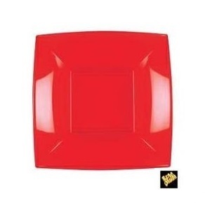 PIATTO FONDO NICE 18×18 ROSSO CHINA 8 pz *