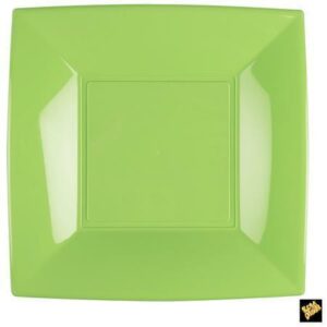 PIATTO GRANDE NICE 29X29 VERDE ACIDO 8 PZ*