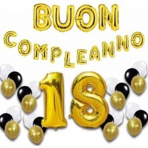 Set 39 Palloncini Buon Compleanno 18 anni