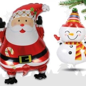 Palloncino Mylar Super Shape 100 cm Natalizio – Babbo Natale o Pupazzo Neve *