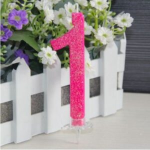 Candelina Fucsia Glitterata Numero 1