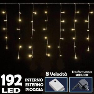 Tenda Luminosa 192 led bianco caldo 3×0,8 mt*