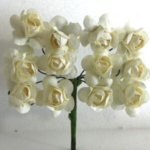 ROSELLINA FIORE ARTIFICIALE BIANCO 12 PZ *