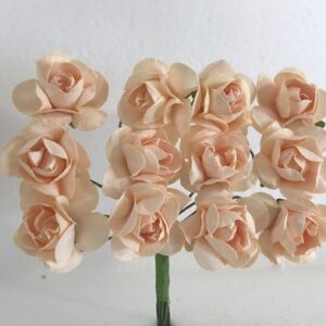 ROSELLINA FIORE ARTIFICIALE SALMONE 12pz *