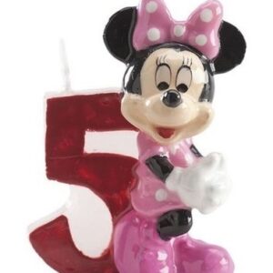 Candelina Sagomata 8 cm Disney Minnie numero 5 *