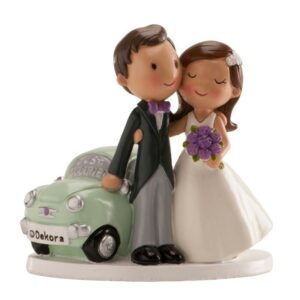 Cake Topper Matrimonio – Sposi Cartoon con Auto *