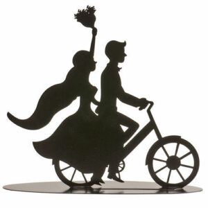 Cake Topper Sagoma Sposi in Bici 18 cm *