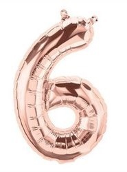 PALLONCINO MYLAR 41 cm ROSA GOLD numero 6*