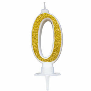 Candela 7 cm Glitter Oro numero 0 *