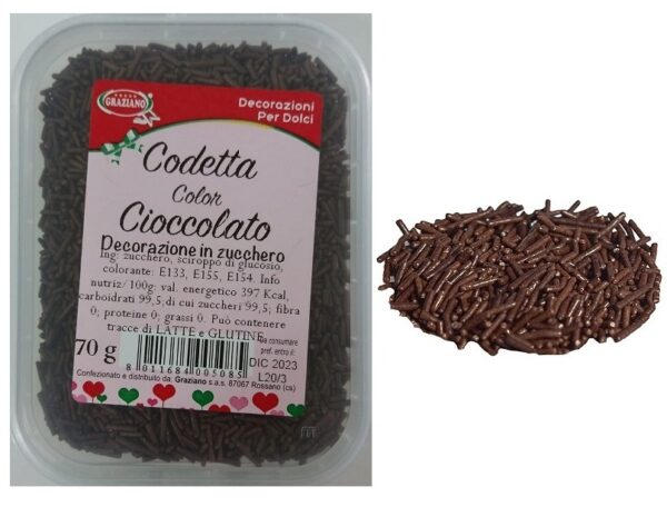 Codetta di Zucchero Cioccolato 70 grammi *