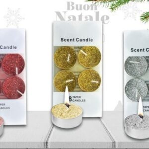 Set 8 T-Ligth Glitterati – colori assortiti *