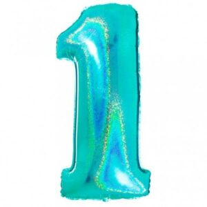 Palloncino Mylar Glitter 100 cm Acqua Marina numero 1*