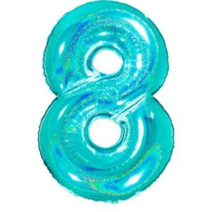 Palloncino Mylar Glitter 100 cm Acqua Marina numero 8*