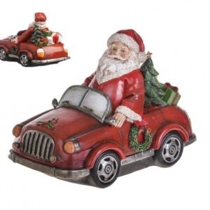 Babbo Natale in Auto Rossa 20 cm *