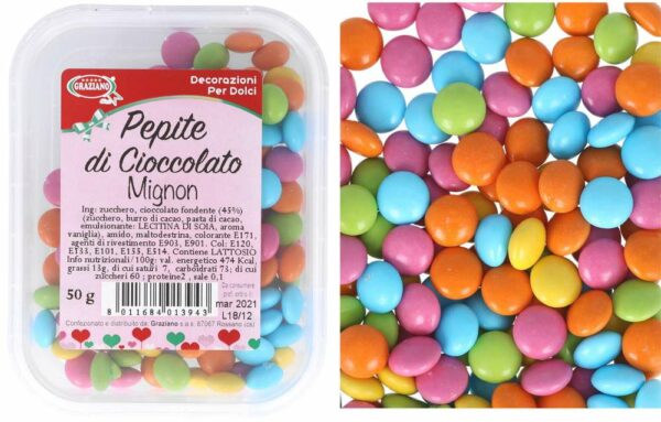 Confetti mignon di cioccolato colorato per decorazioni 50 grammi *