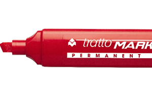 Tratto Marker Colore Rosso con punta a scalpello *