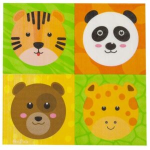 Tovaglioli in carta 33×33 cm 3 veli Zoo Party 16 pezzi *