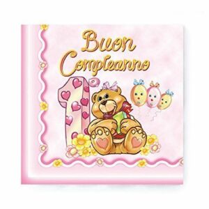 TOV.LI I° COMPLEANNO ROSA 33X33 20 PZ*