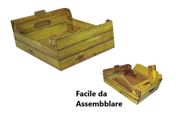 Cassetta in cartone effetto Legno 42x29x14 cm *